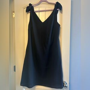 DAVI & DANI Black Tie-Shoulder Mini Dress